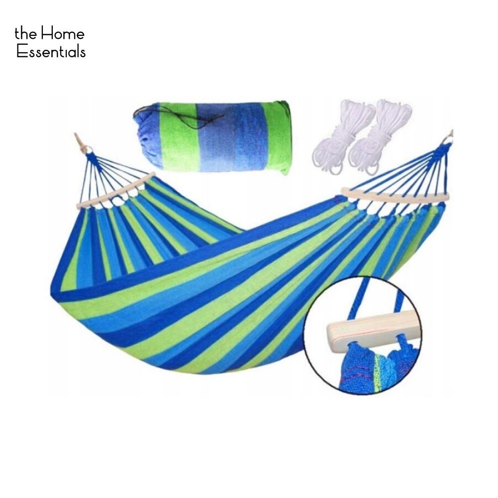 Large Single Lightweight Garden Camping Hammock With Spreader Bar With