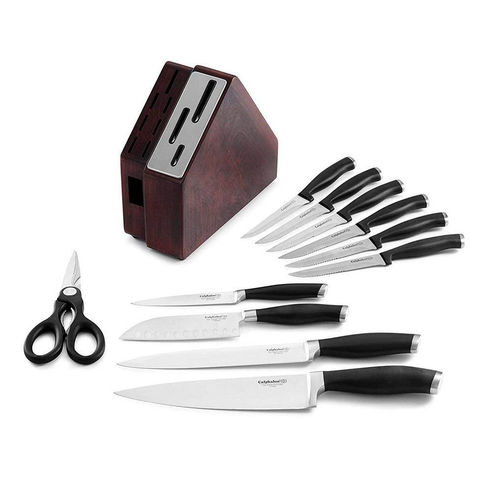 Contemporary 12Piece Space Saving SelfSharpening Knife Set with