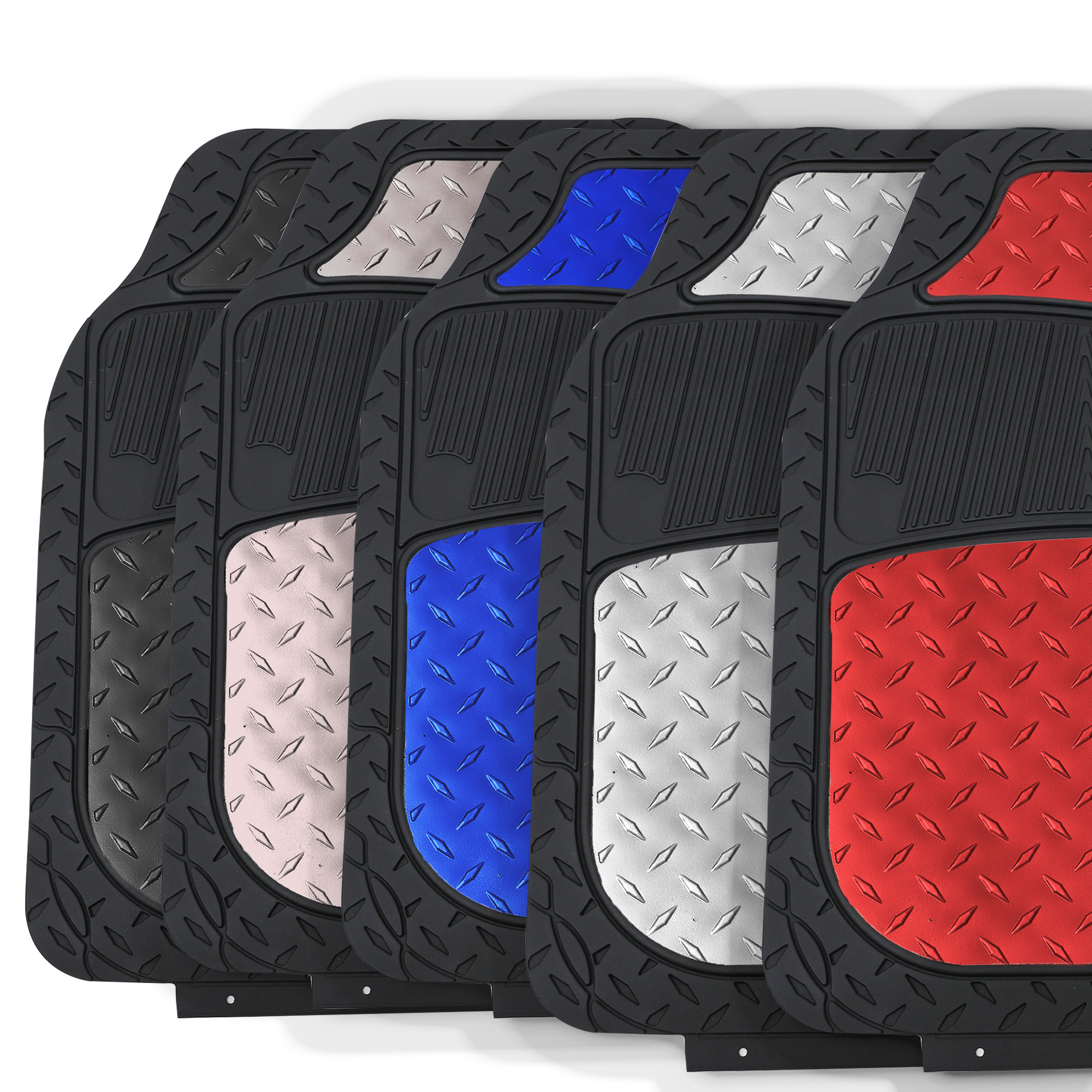 Car Floor Mats Metallic Rubber Mats Universal for Auto Car SUV Van 5 Colors eBay