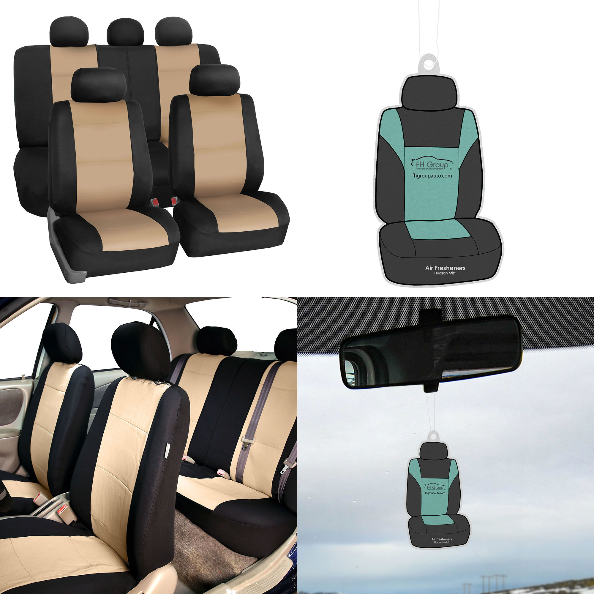 Car Seat Covers Neoprene Heavy Duty Full set Universal Fit w/ Air