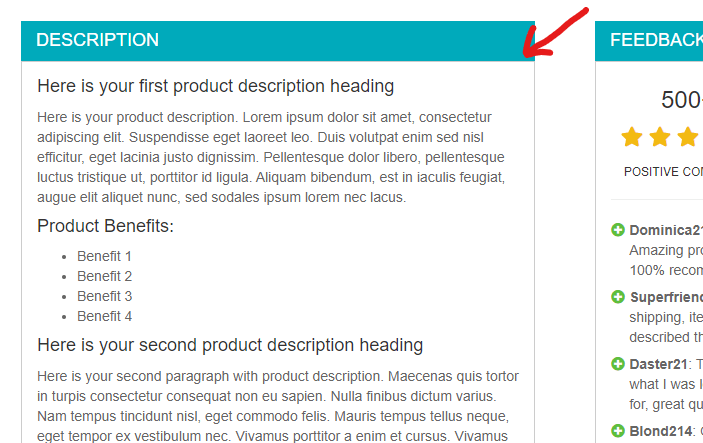 descripton mobile text section