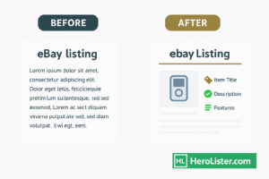 before and after using free eBay listing template